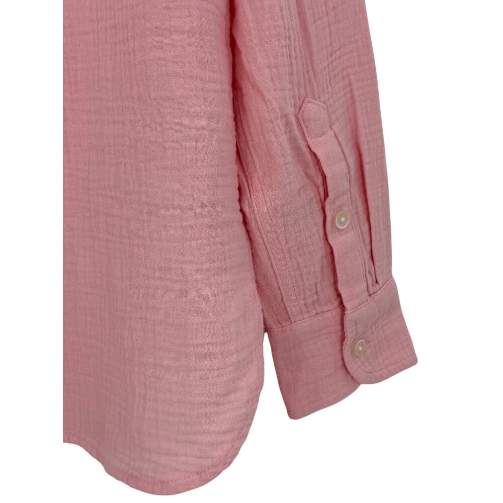 NWT J.Crew Pink Crinkle Gauze Cotton Coastal Granddaughter Button Down Top XS - Picture 11 of 16